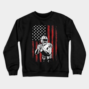 American Flag Football Gift Crewneck Sweatshirt
